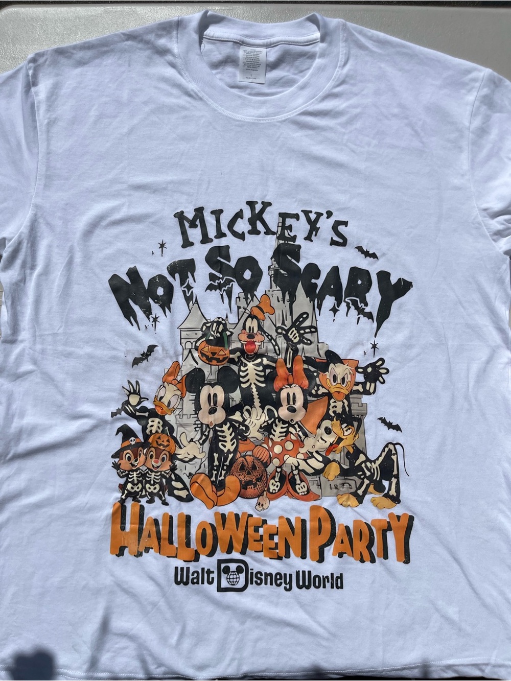 Disney Mickey Halloween Party Graphic T-Shirt White Size L